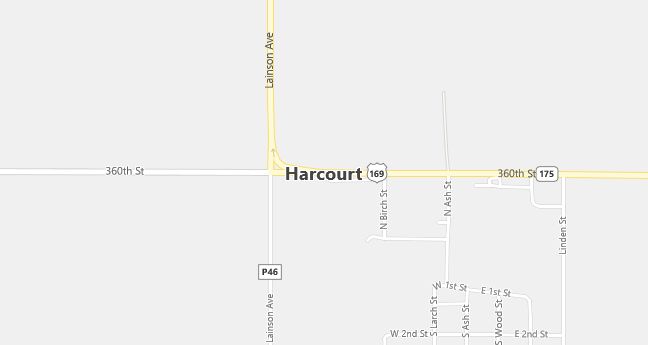 Map of Harcourt, IA