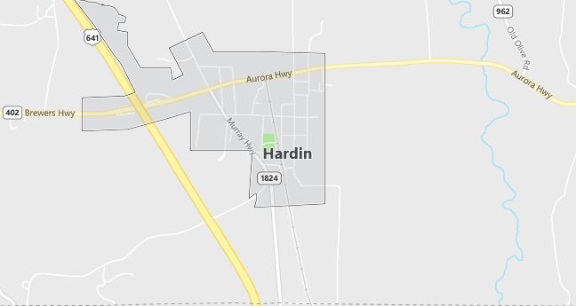 Map of Hardin, KY