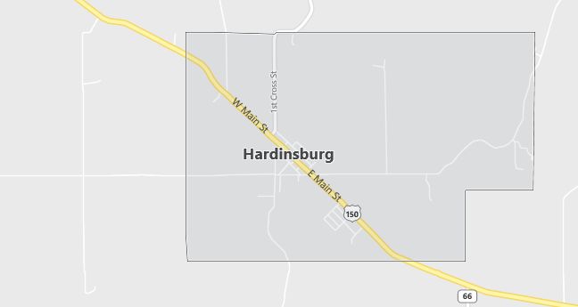 Map of Hardinsburg, IN