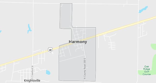 Map of Harmony, IN