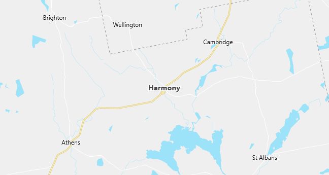 Map of Harmony, ME