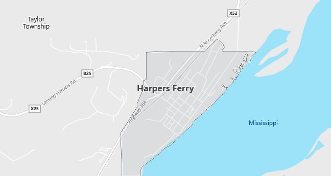 Map of Harpers Ferry, IA