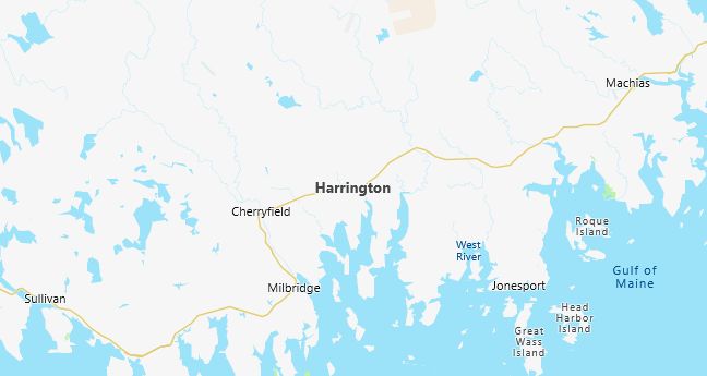 Map of Harrington, ME