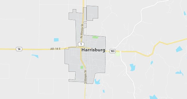 Map of Harrisburg, AR