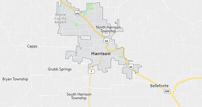 Map of Harrison, AR