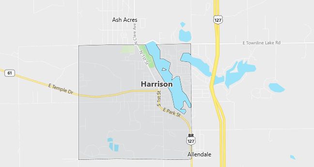 Map of Harrison, MI