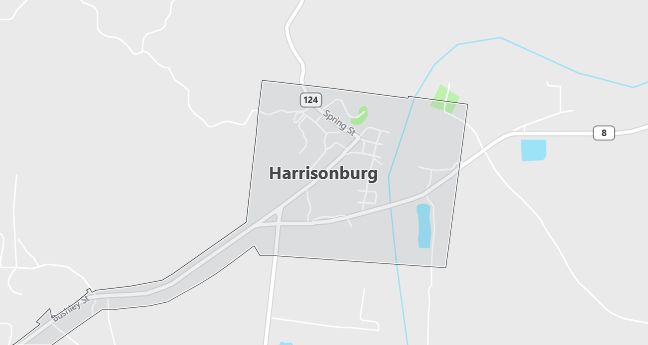 Map of Harrisonburg, LA