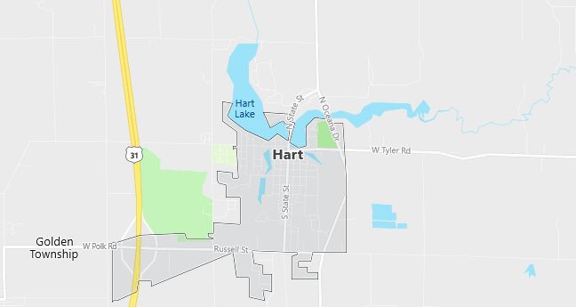 Map of Hart, MI