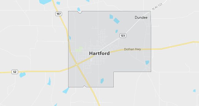 Map of Hartford, AL