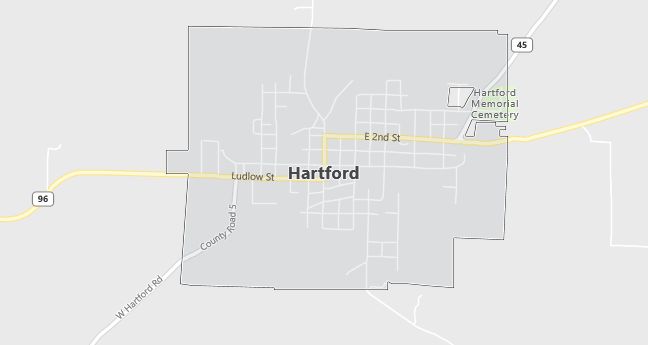 Map of Hartford, AR