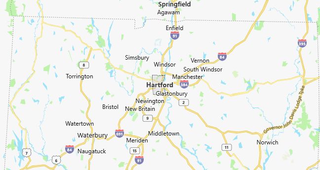 Map of Hartford, CT