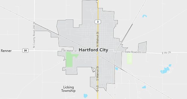 Map of Hartford City, IN