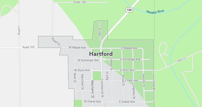 Map of Hartford, KS