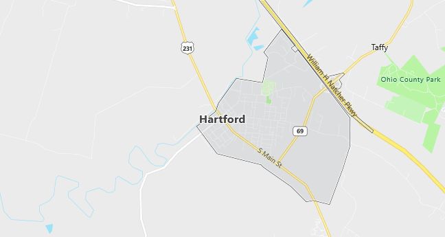 Map of Hartford, KY