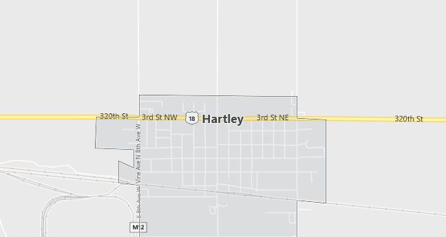 Map of Hartley, IA