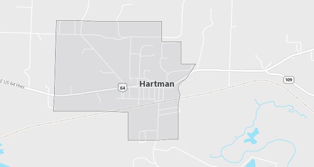 Map of Hartman, AR