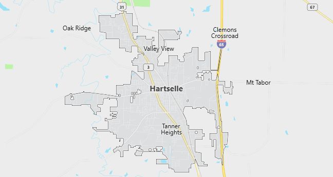 Map of Hartselle, AL