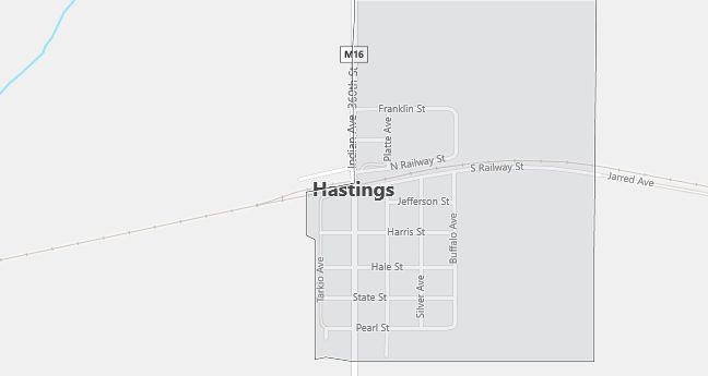 Map of Hastings, IA