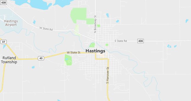 Map of Hastings, MI