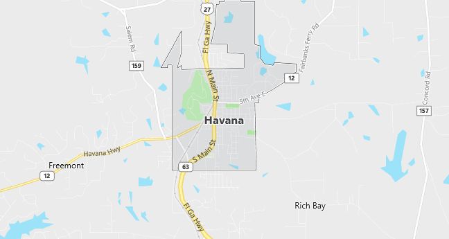 Map of Havana, FL