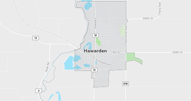 Map of Hawarden, IA