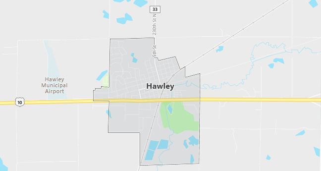 Map of Hawley, MN