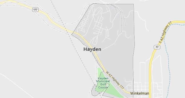 Map of Hayden, AZ