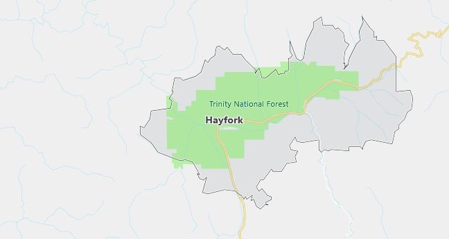 Map of Hayfork, CA