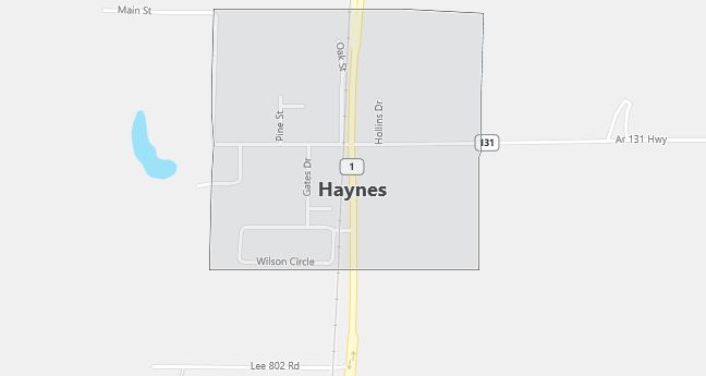 Map of Haynes, AR