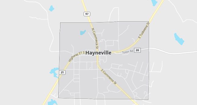 Map of Hayneville, AL