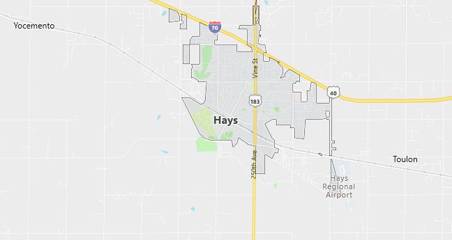 Map of Hays, KS