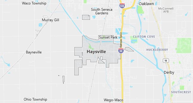 Map of Haysville, KS