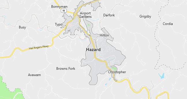 Map of Hazard, KY