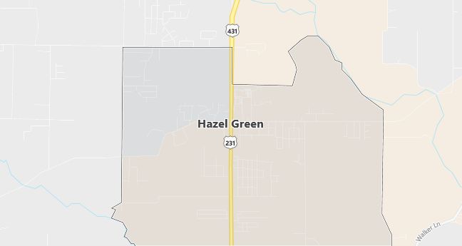 Map of Hazel Green, AL