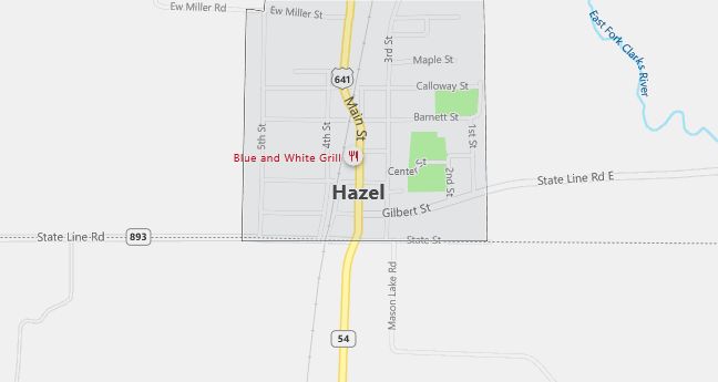 Map of Hazel, KY