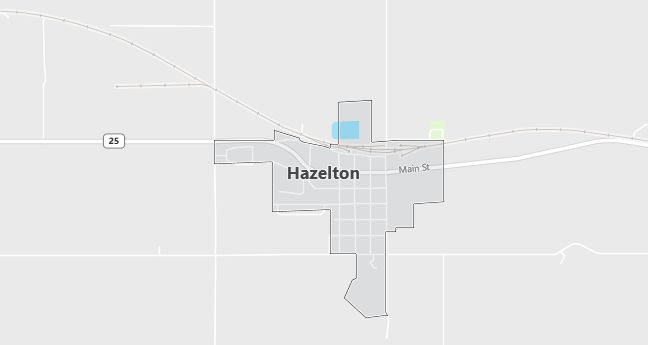 Map of Hazelton, ID