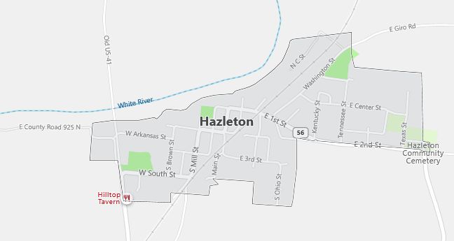 Map of Hazleton, IN