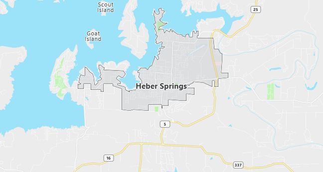 Map of Heber Springs, AR