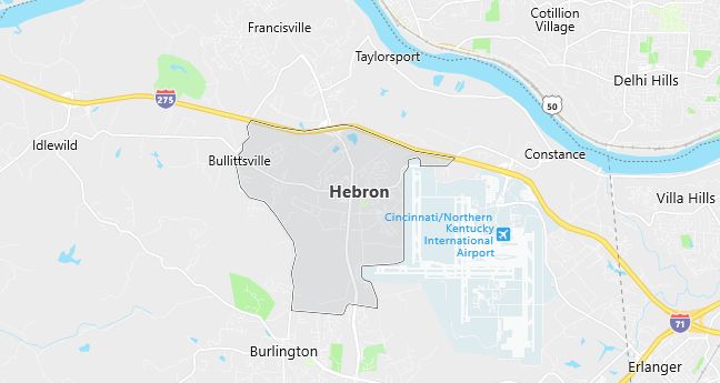 Map of Hebron, KY