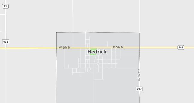 Map of Hedrick, IA