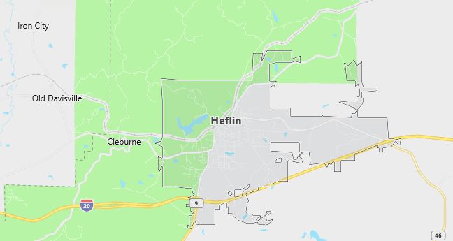 Map of Heflin, AL