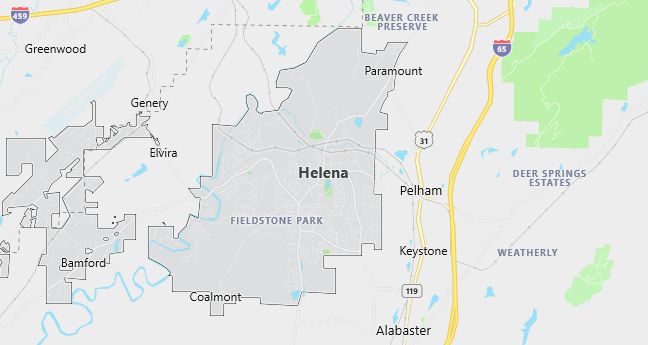 Map of Helena, AL