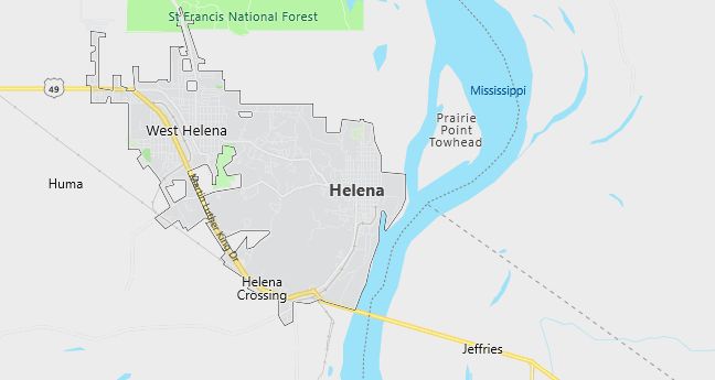 Map of Helena, AR