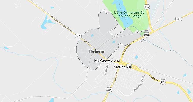 Map of Helena, GA