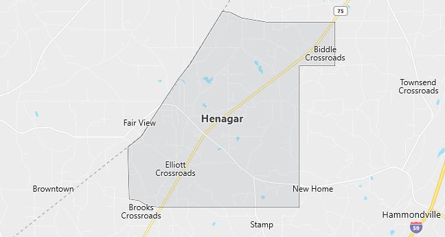 Map of Henagar, AL