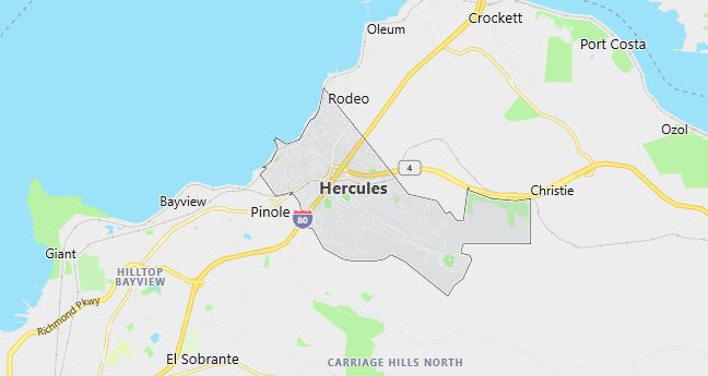 Map of Hercules, CA