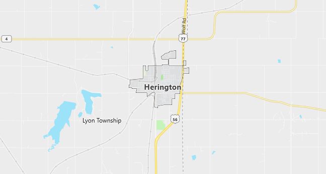 Map of Herington, KS