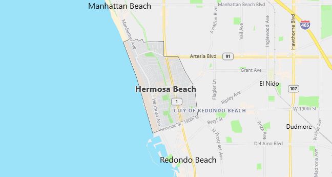 Map of Hermosa Beach, CA