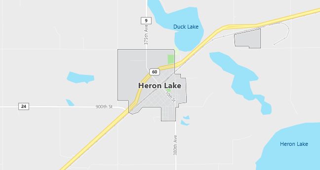 Map of Heron Lake, MN