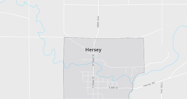 Map of Hersey, MI